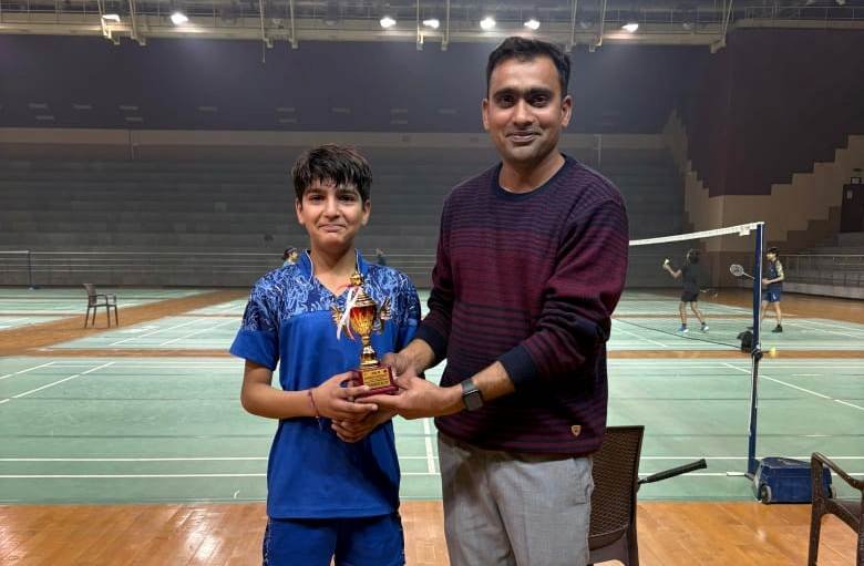 Priyanshu Choudhary First Runner-Up in Inter-School Badminton Tournament